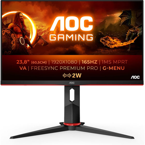 AOC Gaming 24G2SAE - 24 Inch FHD Gaming Monitor, 165Hz, VA, 1ms MPRT, FreeSync Premium , Low input Lag, Speakers, Shadow Control